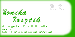 monika kosztik business card